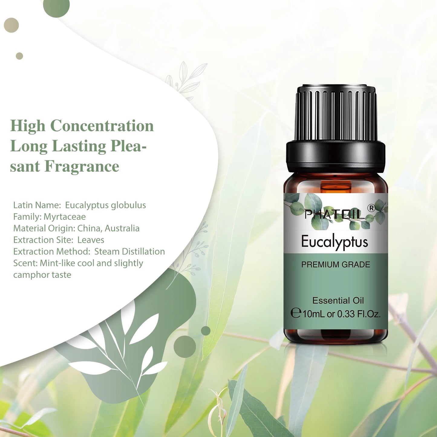 More beautiful( Natural Plant Essential Oil 10ml Eucalyptus Lavender Bergamot Vanilla Peppermint 1PCS Aroma Essential Oils For Diffuser)