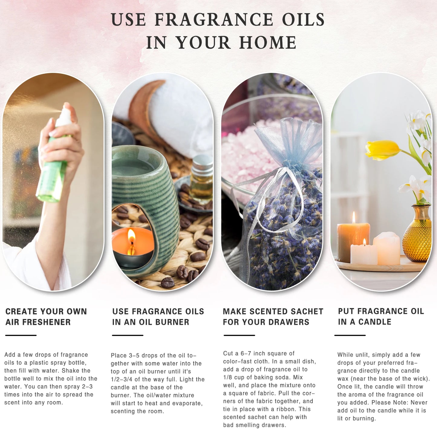 More beautiful( Natural Plant Essential Oil 10ml Eucalyptus Lavender Bergamot Vanilla Peppermint 1PCS Aroma Essential Oils For Diffuser)