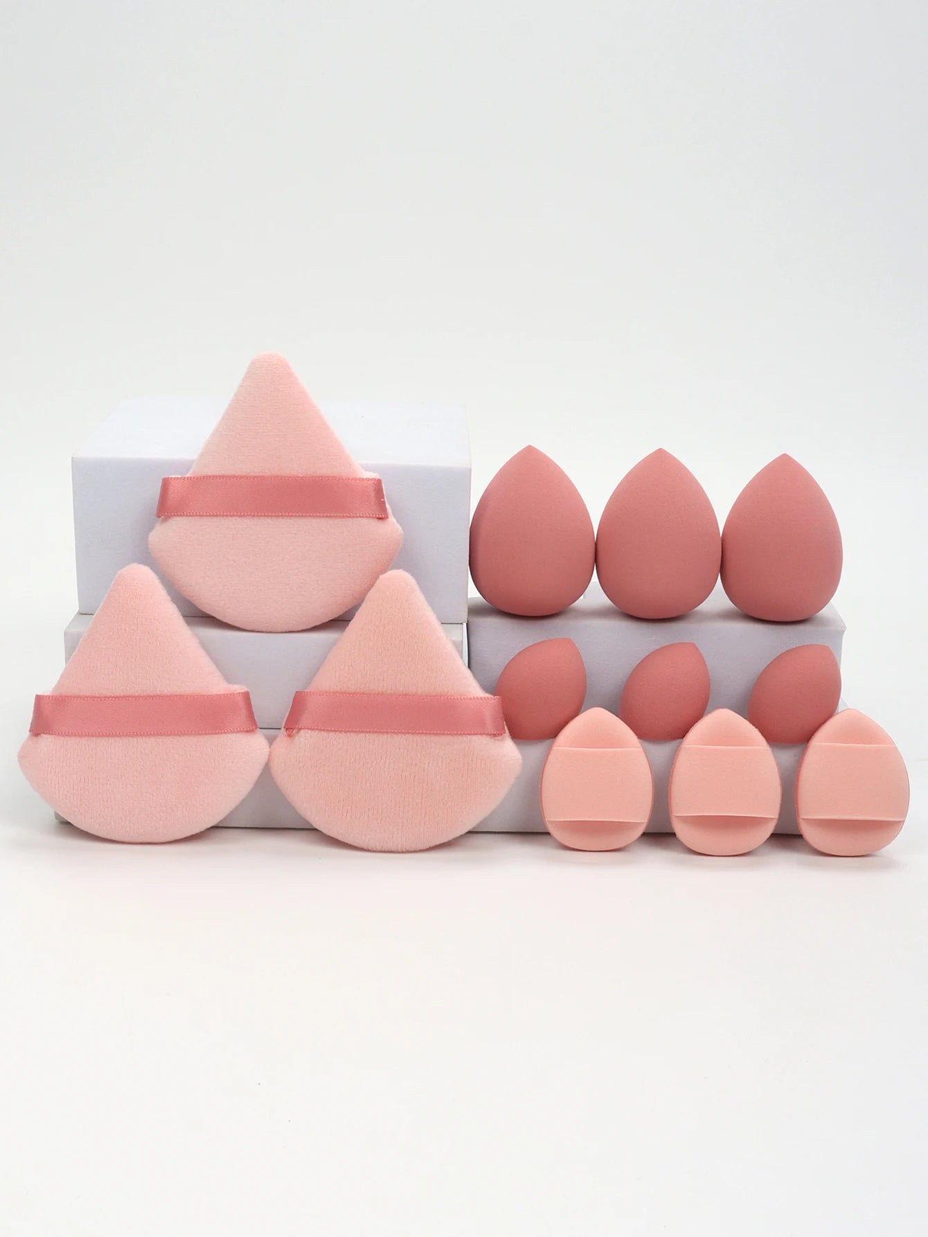 Jura (12-Piece All-Purpose Makeup Sponge Set, Made of 3 Loose Powder Puffs, 3 Mini Air Cushion Puffs, 3 Beauty Eggs and 3 Mini Beauty)