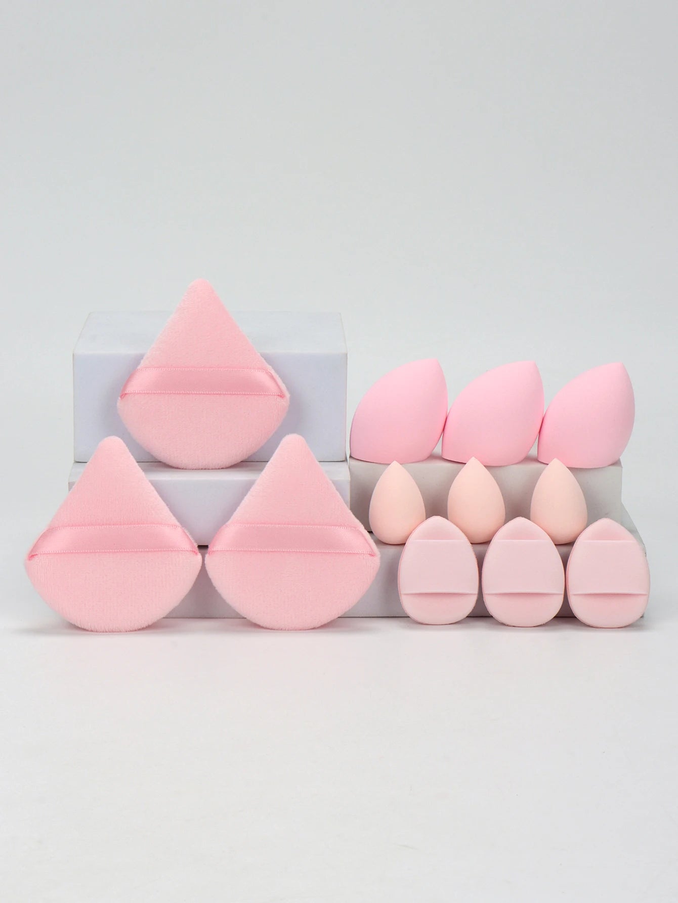 Jura (12-Piece All-Purpose Makeup Sponge Set, Made of 3 Loose Powder Puffs, 3 Mini Air Cushion Puffs, 3 Beauty Eggs and 3 Mini Beauty)