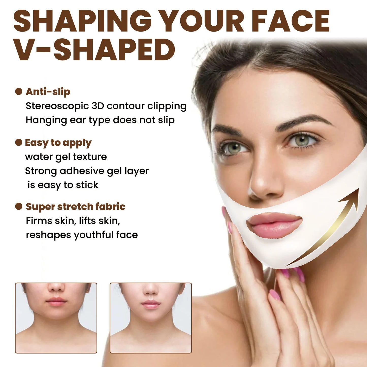 V Shape Face Mask Tighten Skin Firming Moisturizing Facial Lifting Anti Wrinkle Against Aging Remove Double Chin Mask 5pc
