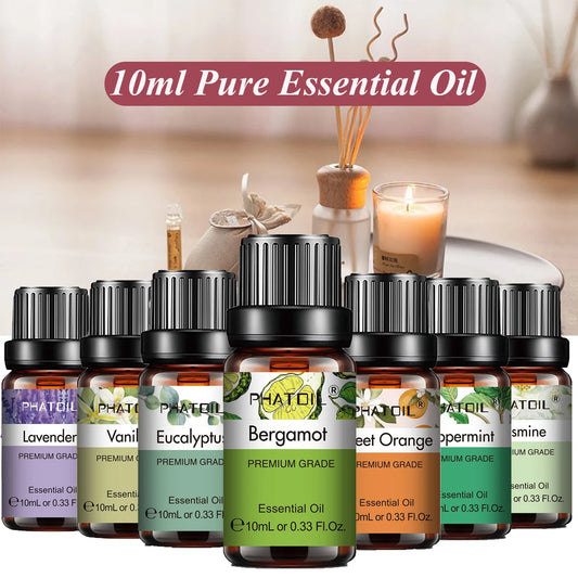 More beautiful( Natural Plant Essential Oil 10ml Eucalyptus Lavender Bergamot Vanilla Peppermint 1PCS Aroma Essential Oils For Diffuser)