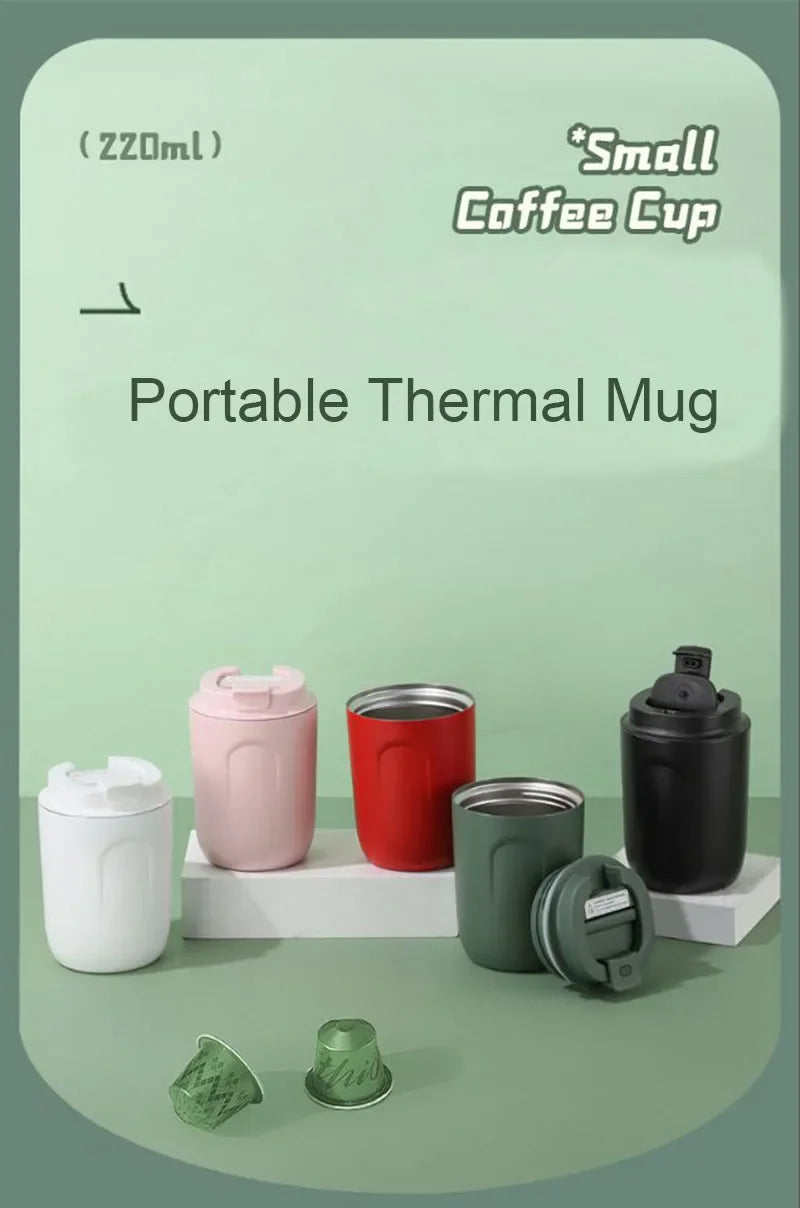 $$    220ml Mini Thermo Coffee Cups Mug 316 Stainless Steel Travel Thermal