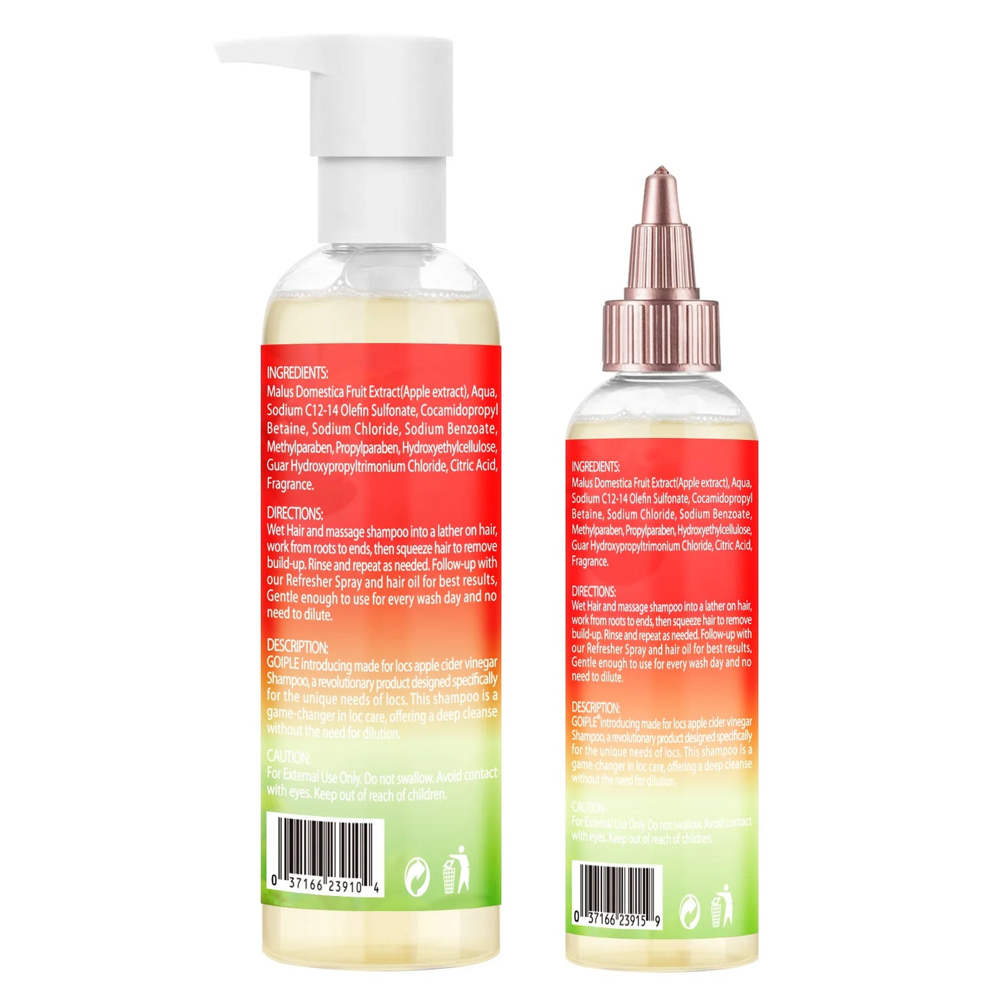 GOIPLE 2 in 1 Apple Cider Vinegar Shampoo Conditioner Refreshes Anti-Dandruff Hair Deep Clean Scalp for Locs Dreadlocks Twist