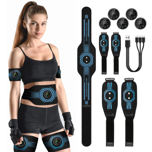 B T D abdominal fitness suit intelligent massage abdominal belt sticker can be used with water spray without gel pad USB charging