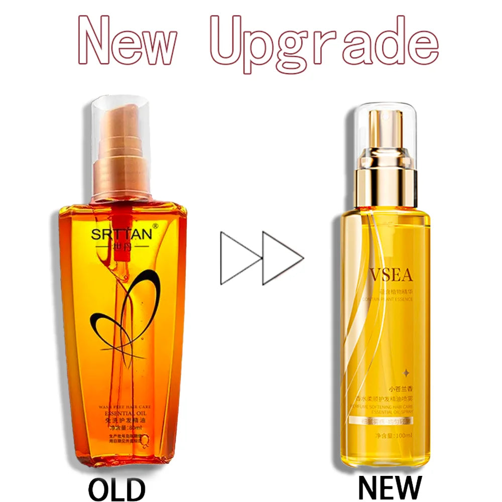 Lightweight Hair Oil Mist Serum, Botanical Extracts Hair Treatment for Split Ends,Frizz & Flyaways,Nourishing Repair,Gloss Shine