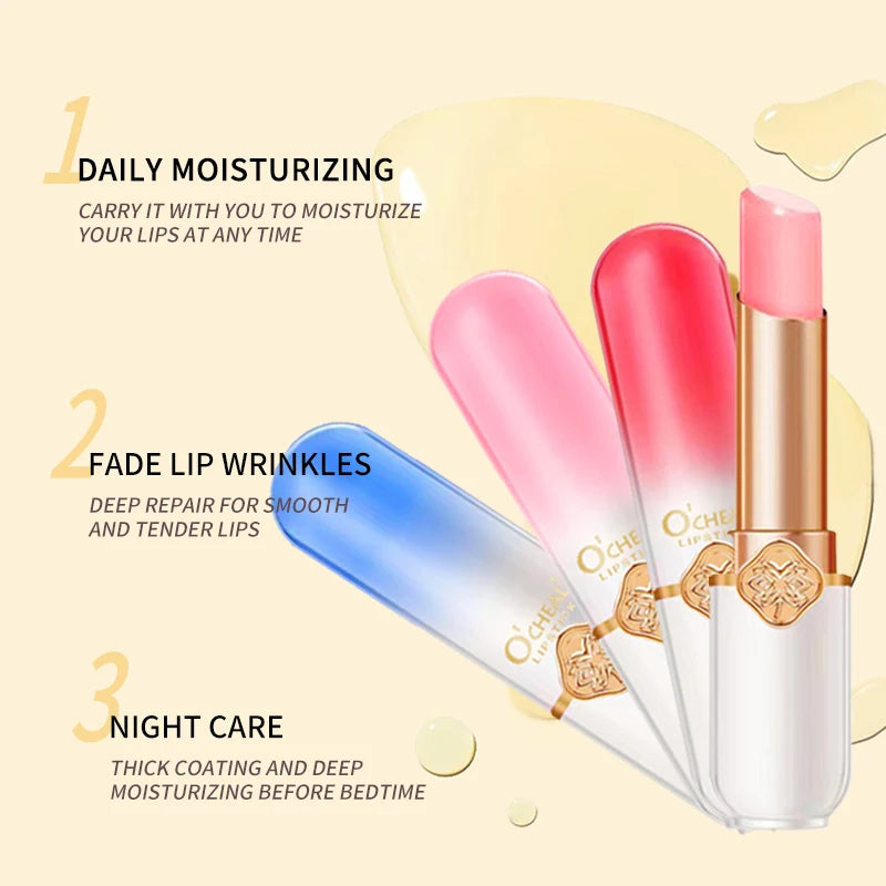 O'CHEAL Color Fruit Lipstick Peach Temperature Changing Lip balm Moisturizing