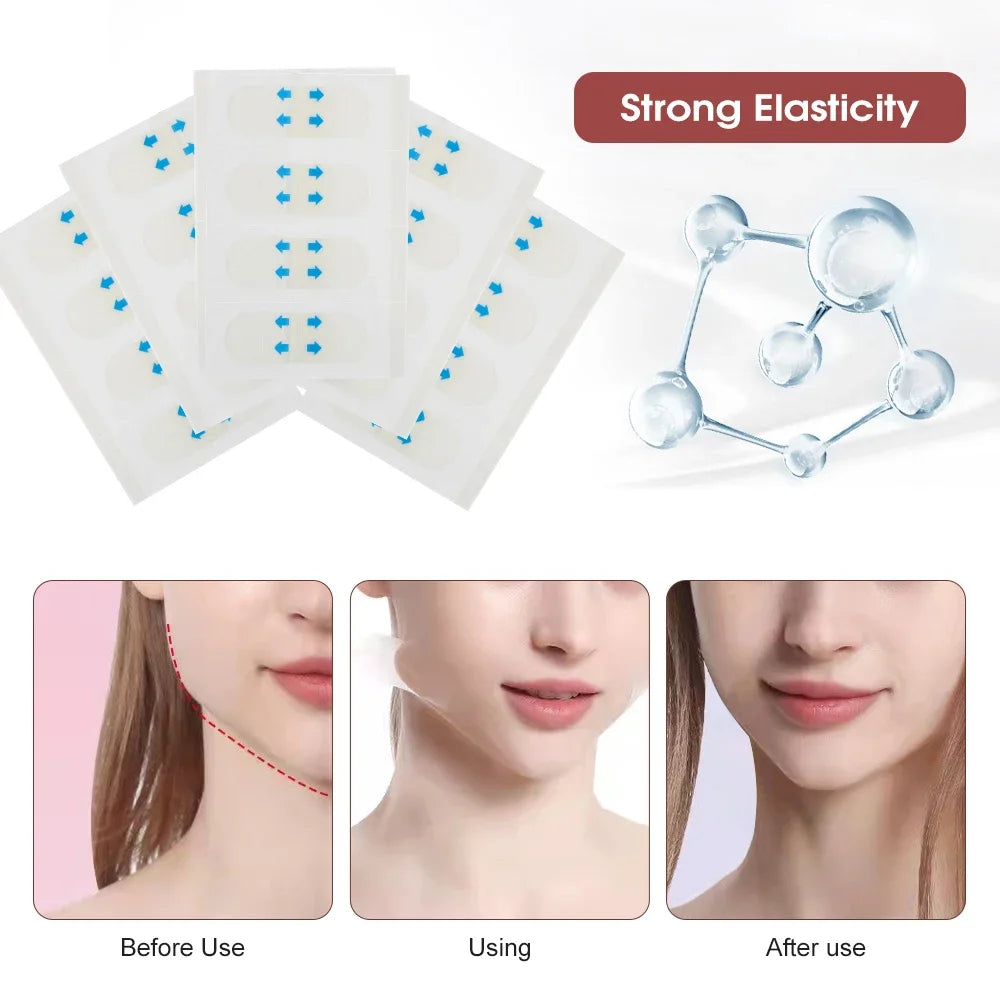 40pcs Invisible Face Lift Tapes – V-Shape Firming & Anti-Wrinkle Patches, Waterproof, Long-Lasting, Skin Tightening, Unisex