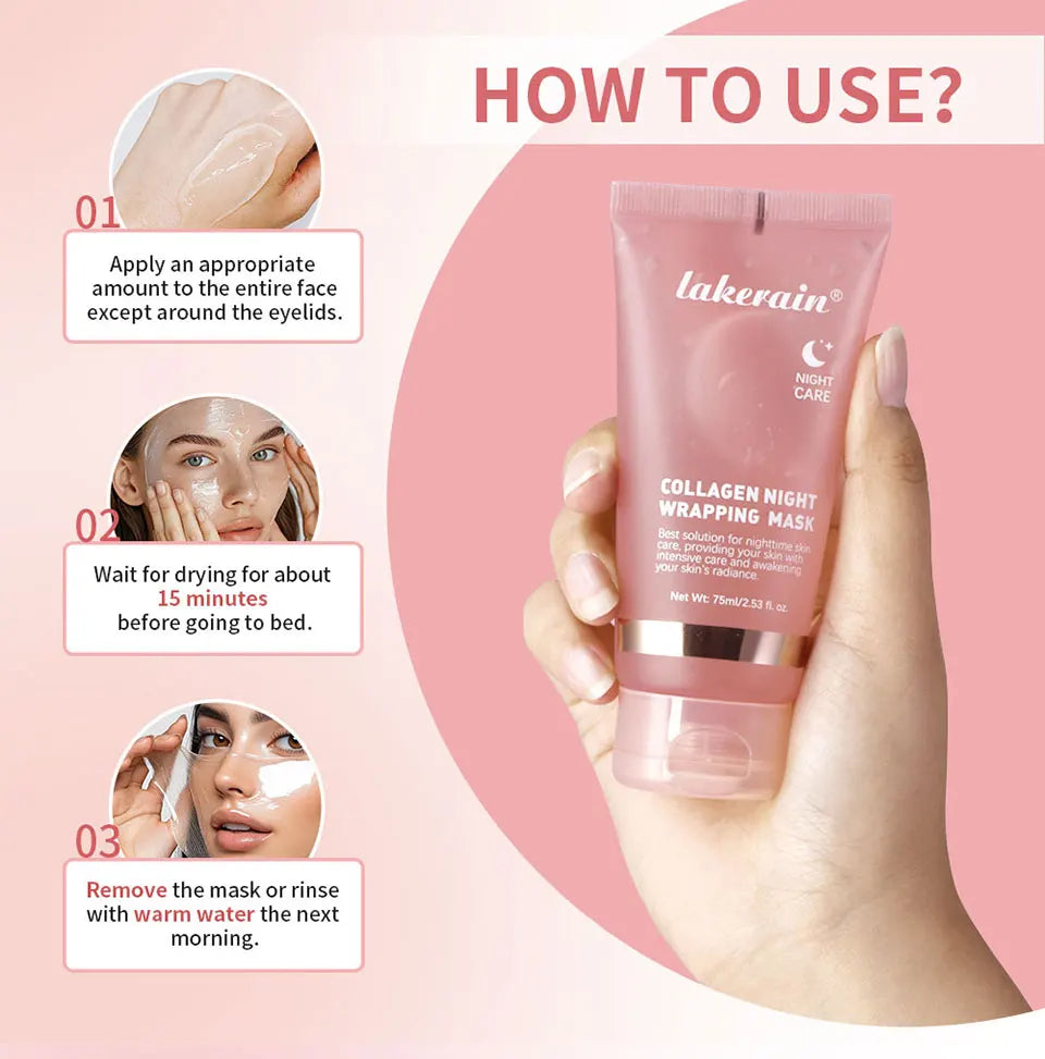 Mask Korean Collagen Night Wrapping Mask Deeply Hydrates Night Care Mask Cream