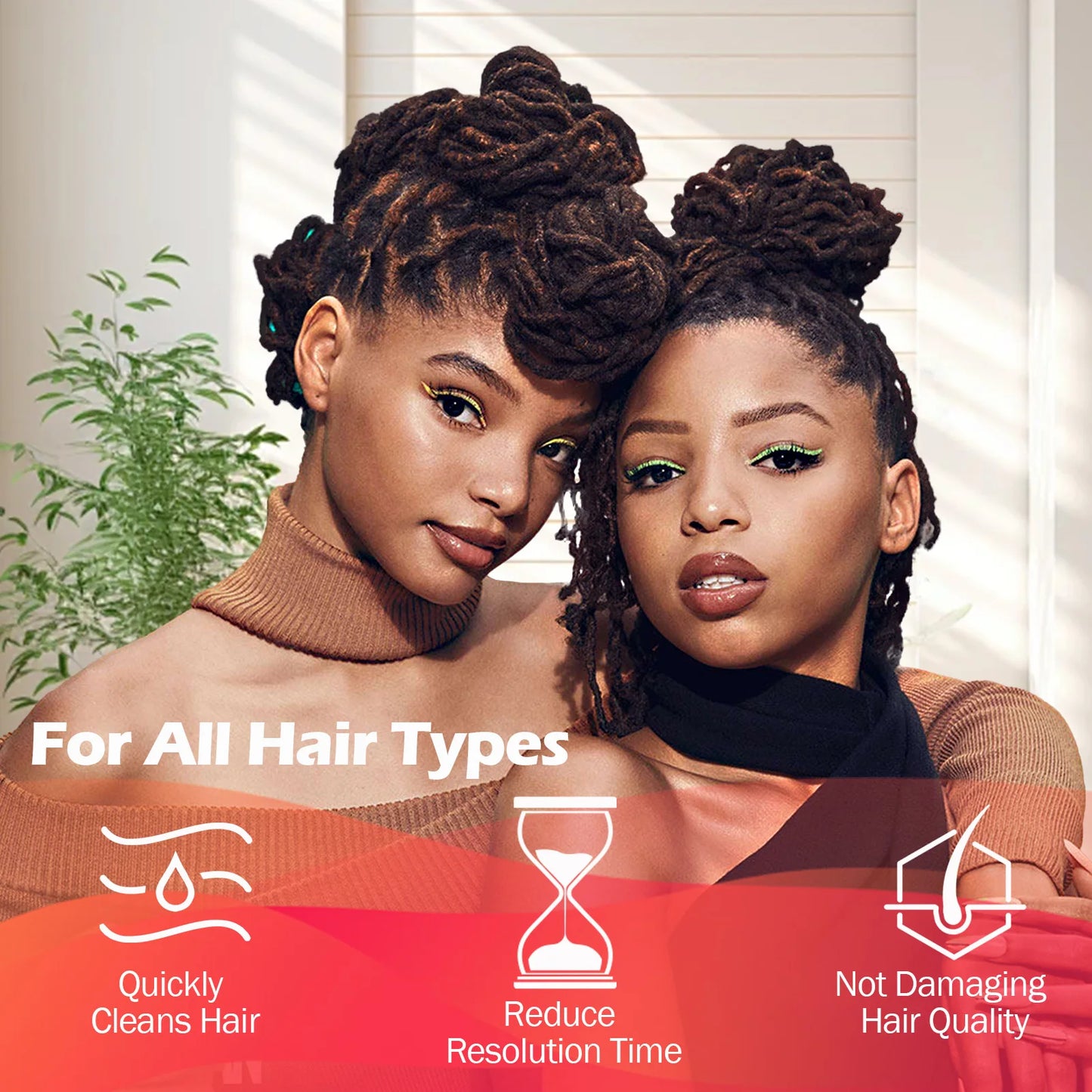 GOIPLE 2 in 1 Apple Cider Vinegar Shampoo Conditioner Refreshes Anti-Dandruff Hair Deep Clean Scalp for Locs Dreadlocks Twist