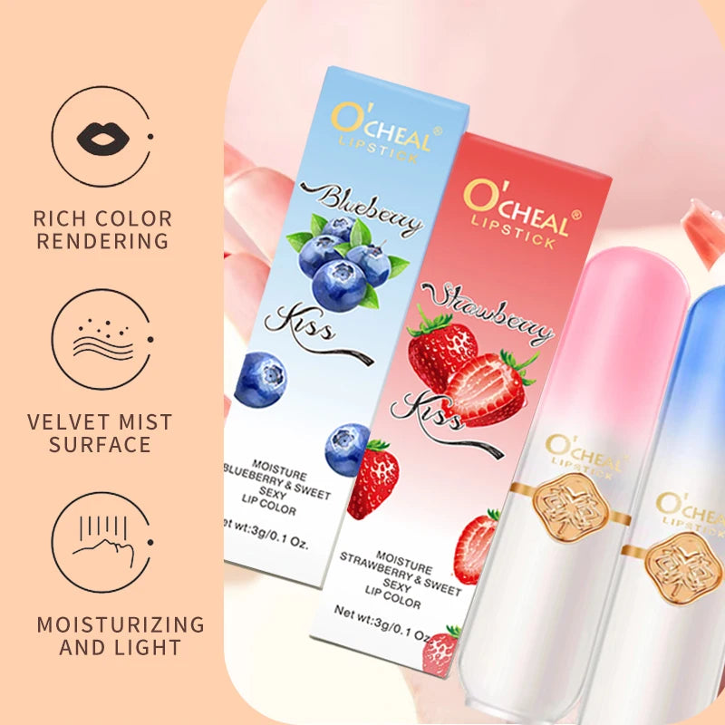 O'CHEAL Color Fruit Lipstick Peach Temperature Changing Lip balm Moisturizing