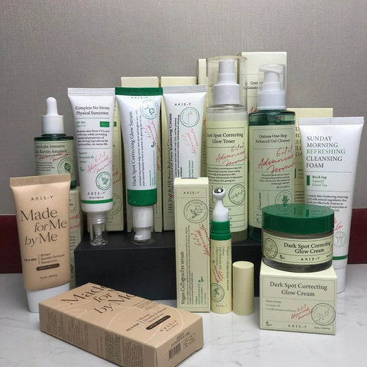 AXIS-Y 50ml / 1.69 fl.oz Dark Spot Correcting Glow Serum/Cream, Balanced Gel Cleanser, Daily Purifying Treatment Toner Skin Care
