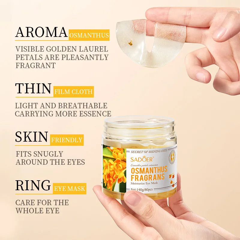 80 Osmanthus Eye Masks, Containing Osmanthus Extract, Hydrate and Moisturize, Nourish the Eyes, and Improve the Skin Around the Eyes Suitable for Daily Eye Care,