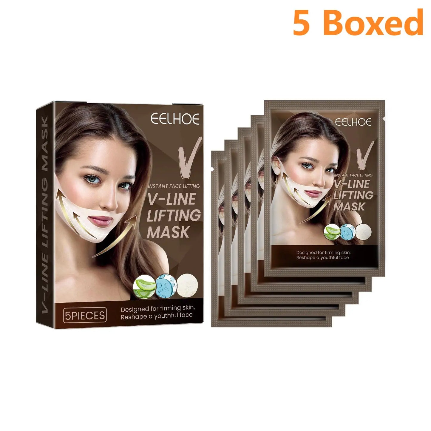 V Shape Face Mask Tighten Skin Firming Moisturizing Facial Lifting Anti Wrinkle Against Aging Remove Double Chin Mask 5pc