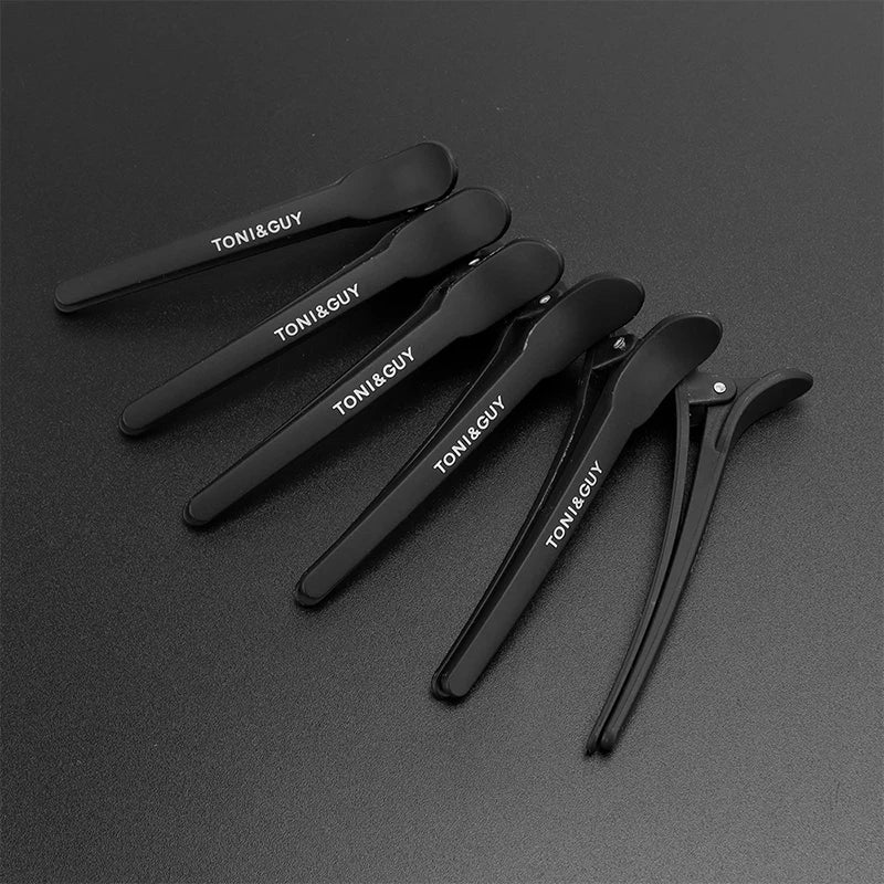 12pcs Hairdressing Hair Clip Salon  Alligator Hair Clips Plastic Black Non-Slip Clamps Salon Hair Care Styling Tools