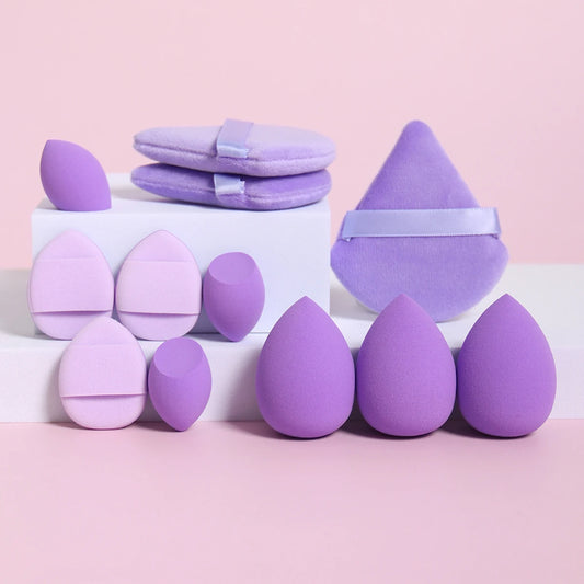 Jura         (12-Piece All-Purpose Makeup Sponge Set, Made of 3 Loose Powder Puffs, 3 Mini Air Cushion Puffs, 3 Beauty Eggs and 3 Mini Beauty)