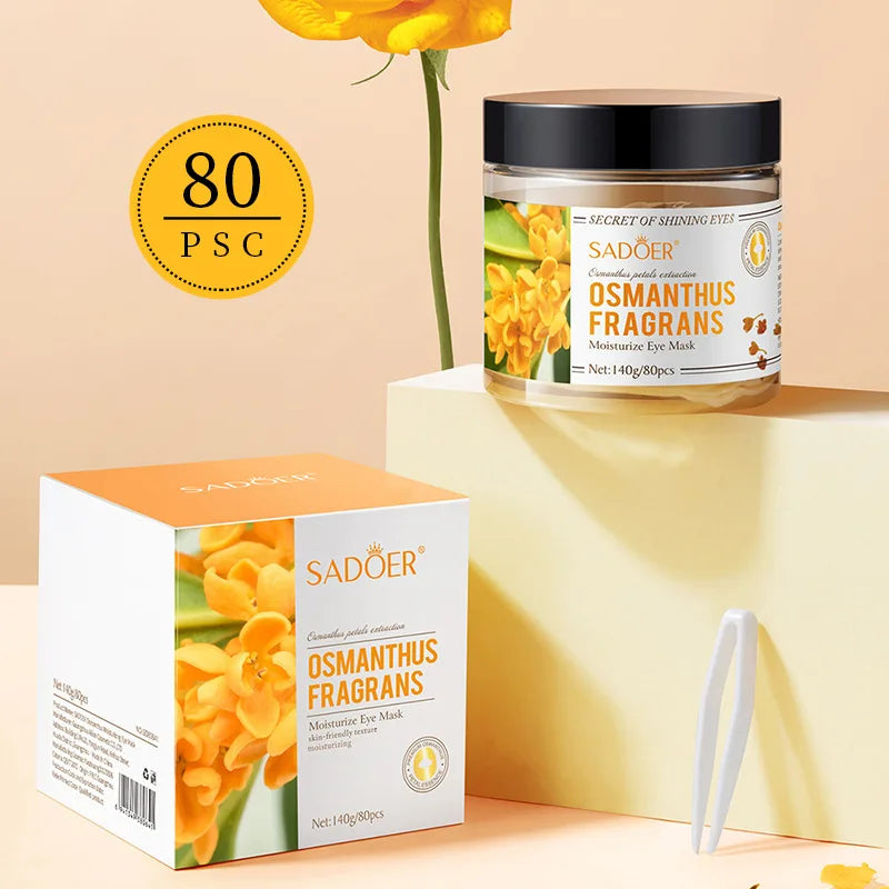 80 Osmanthus Eye Masks, Containing Osmanthus Extract, Hydrate and Moisturize, Nourish the Eyes, and Improve the Skin Around the Eyes Suitable for Daily Eye Care,
