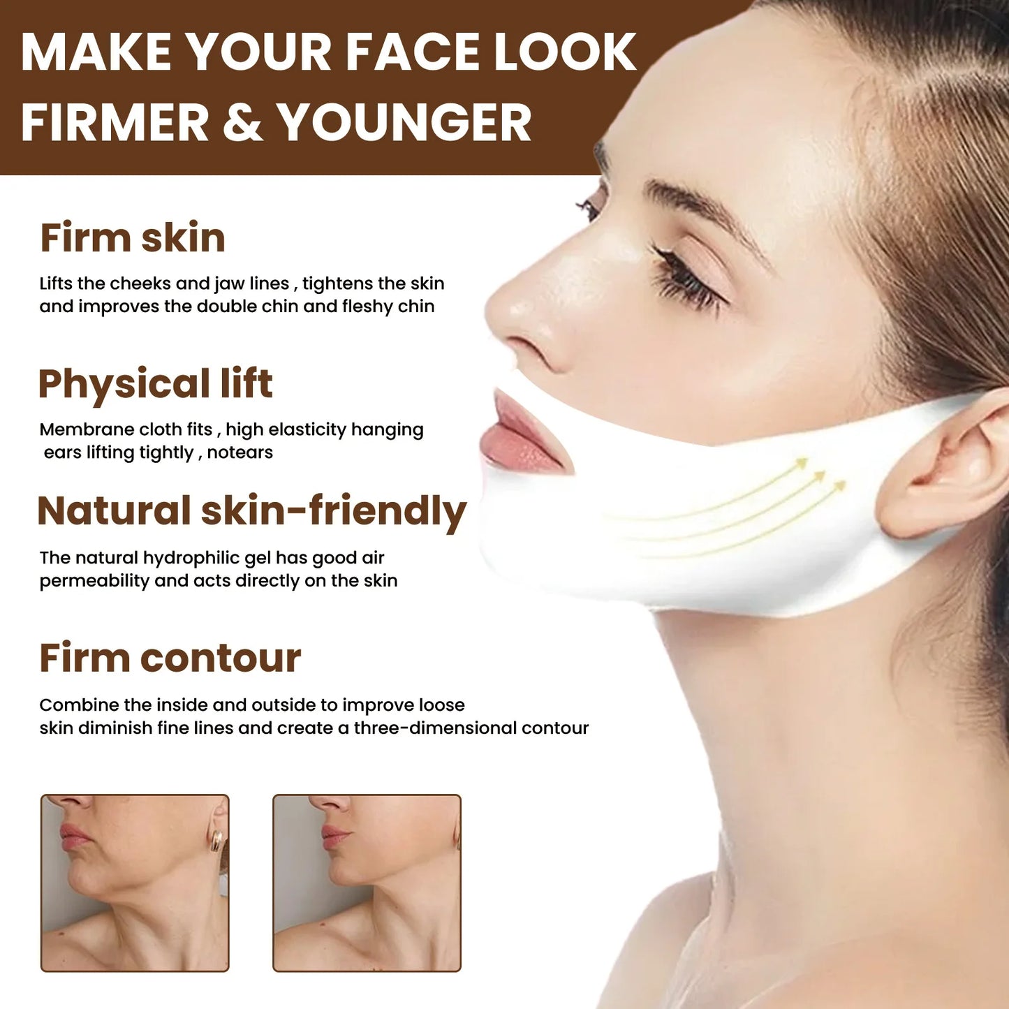 V Shape Face Mask Tighten Skin Firming Moisturizing Facial Lifting Anti Wrinkle Against Aging Remove Double Chin Mask 5pc