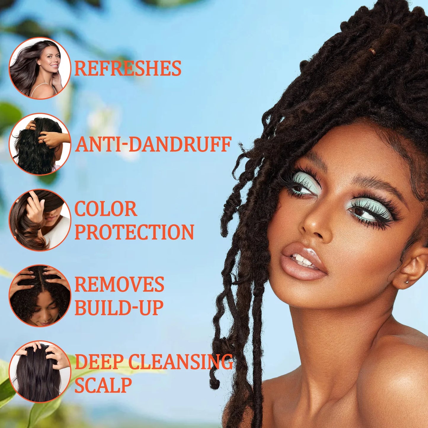 GOIPLE 2 in 1 Apple Cider Vinegar Shampoo Conditioner Refreshes Anti-Dandruff Hair Deep Clean Scalp for Locs Dreadlocks Twist